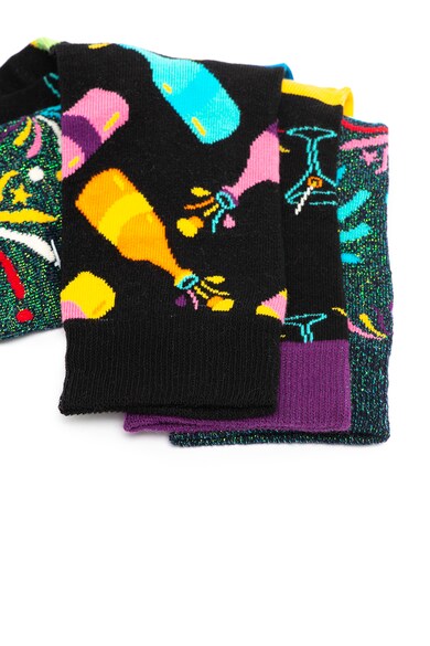Happy Socks Унисекс чорапи с шарка, 3 чифта Жени
