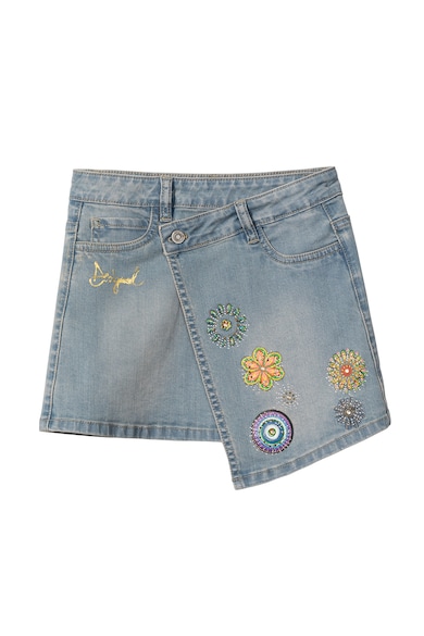 DESIGUAL Fusta din denim cu broderie si strasuri Fete