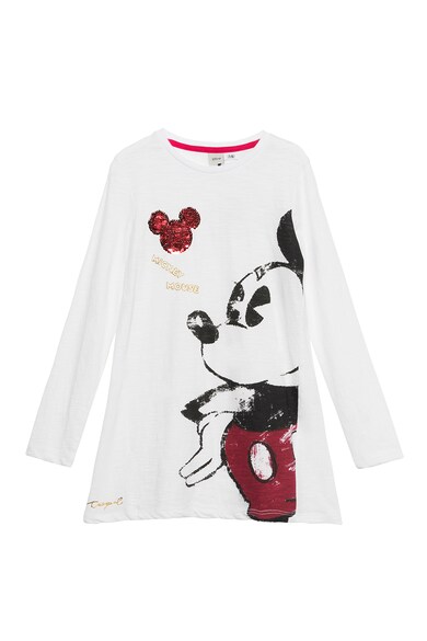 DESIGUAL Bluza cu decolteu la baza gatului si imprimeu Mickey Mouse Fete