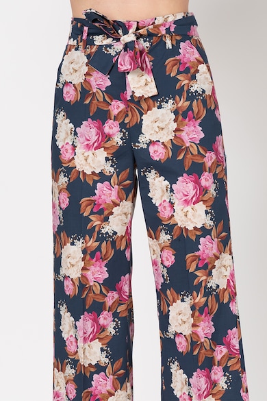 Marella Pantaloni cu talie inalta si model floral Mogol Femei