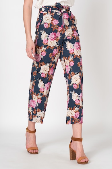 Marella Pantaloni cu talie inalta si model floral Mogol Femei