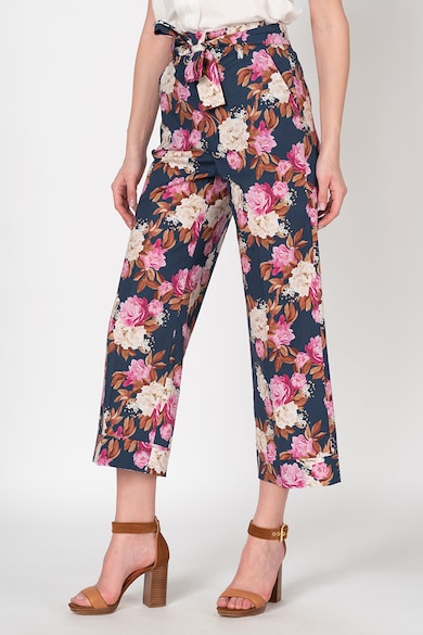 Marella Pantaloni cu talie inalta si model floral Mogol Femei