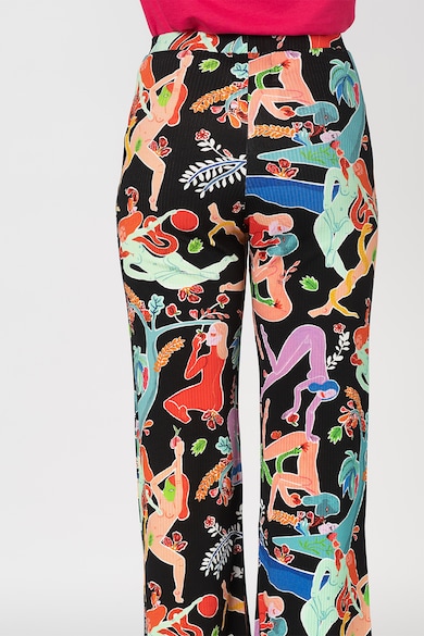 DESIGUAL Pantaloni evazati cu imprimeu grafic Masila Femei