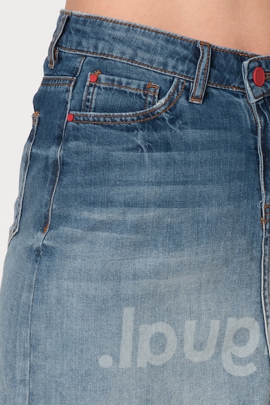 DESIGUAL Fusta mini din denim cu imprimeu logo Log Femei