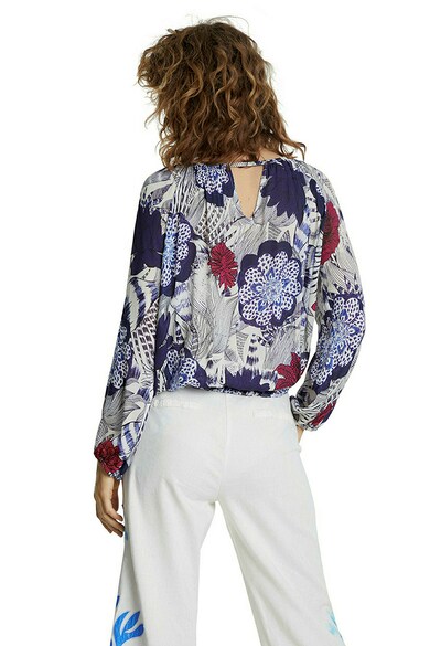 DESIGUAL Bluza cu imprimeu floral si terminatie elastica Femei