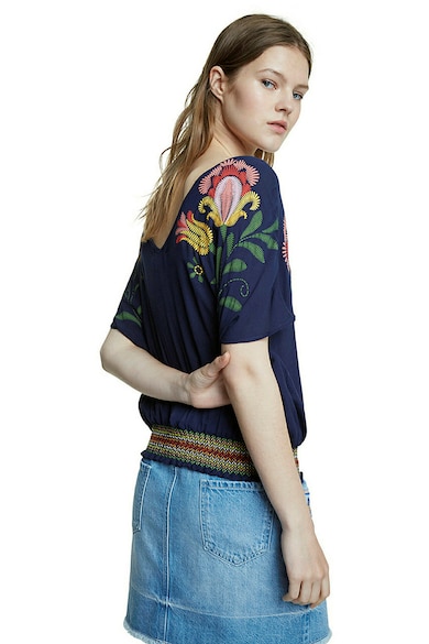 DESIGUAL Bluza cu imprimeu floral si terminatie elastica Femei