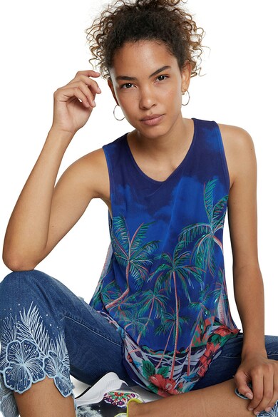 DESIGUAL Top lejer cu imprimeu tropical Femei