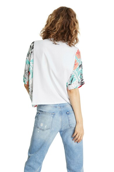 DESIGUAL Tricou lejer cu model tropical Femei