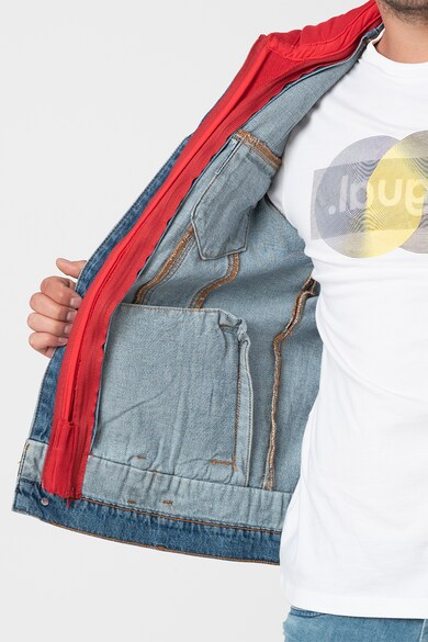 DESIGUAL Jacheta de denim cu benzi laterale contrastante Adley Barbati