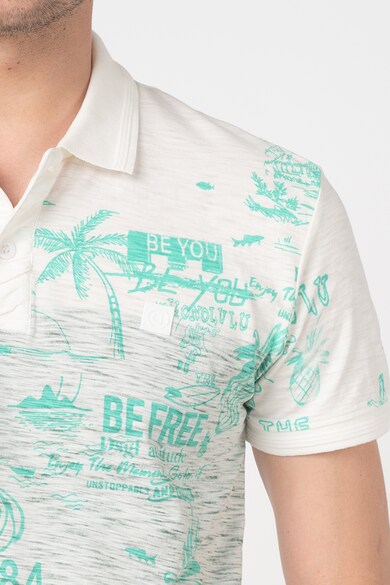 DESIGUAL Tricou polo cu model tropical Benjamin Barbati