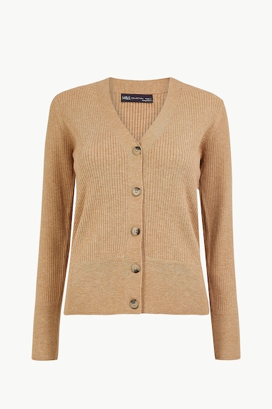 Marks & Spencer Cardigan cu aspect striat si nasturi Femei