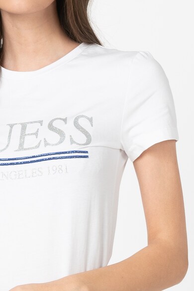 GUESS JEANS Tricou cu imprimeu logo stralucitor Femei