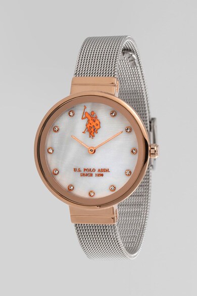 U.S. Polo Assn. Кварцов часовник и двуредна гривна Жени