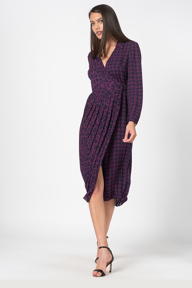 Ted Baker Rochie petrecuta cu model houndstooth si animal print Folita Femei