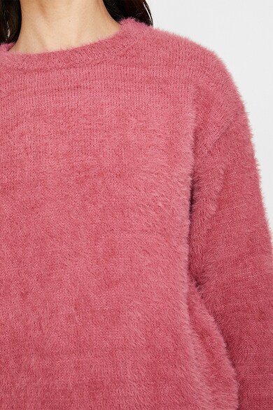KOTON Kerek nyakú pulóver bolyhos textúrával női