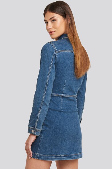 NA-KD Rochie cambrata tip camasa din denim Femei