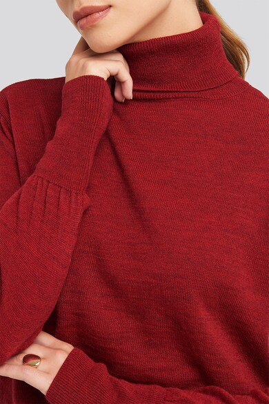 NA-KD Pulover tricotat fin din amestec de lana, cu guler inalt Femei