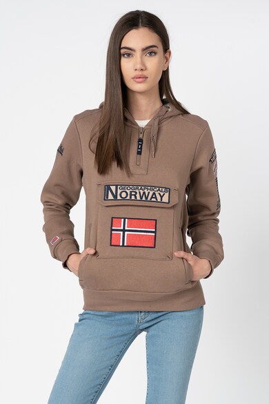 Geographical Norway Hanorac cu imprimeu logo si buzunar frontal Gymclass Femei