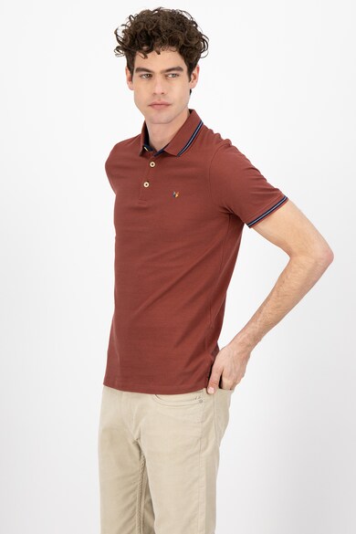 Jack & Jones Tricou polo slim fit cu detaliu brodat Paulos Barbati