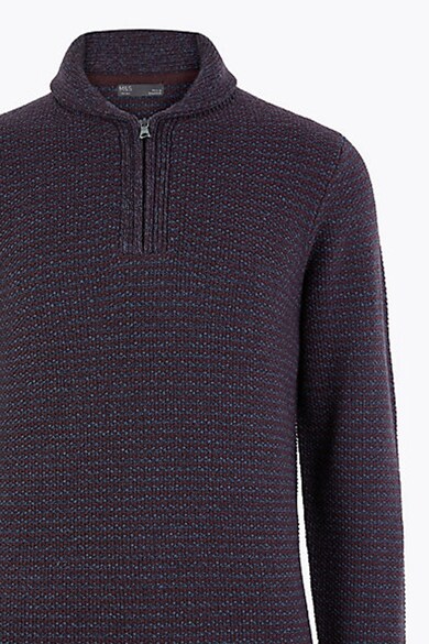 Marks & Spencer Пуловер с къс цип и шал-яка Мъже