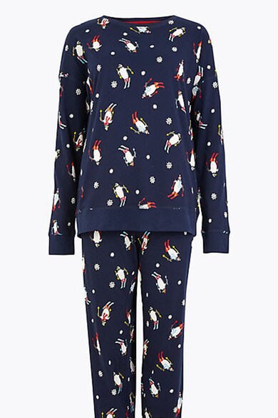 Marks & Spencer Пижама с десен на пингвини Жени