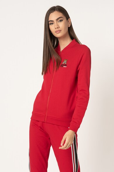 Moschino Bluza sport de casa, cu fermoar si imprimeu logo Femei