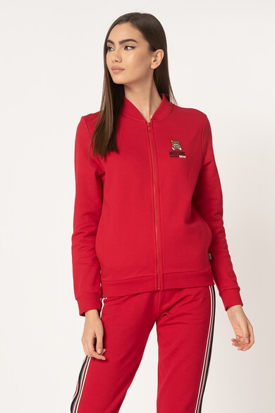 Moschino Bluza sport de casa, cu fermoar si imprimeu logo Femei