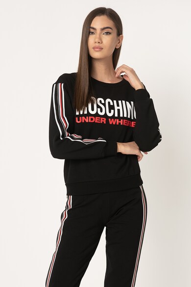 Moschino Bluza sport de casa, cu imprimeu logo si segmente laterale contrastante Femei