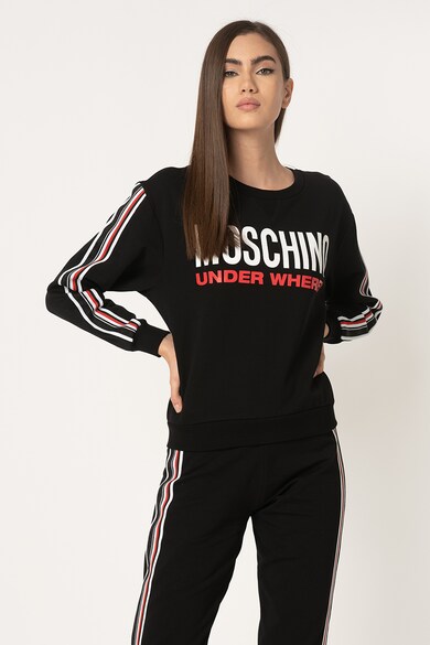 Moschino Bluza sport de casa, cu imprimeu logo si segmente laterale contrastante Femei