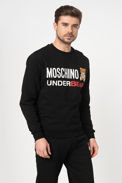 Moschino Bluza sport de casa cu aplicatie logo cauciucata Barbati