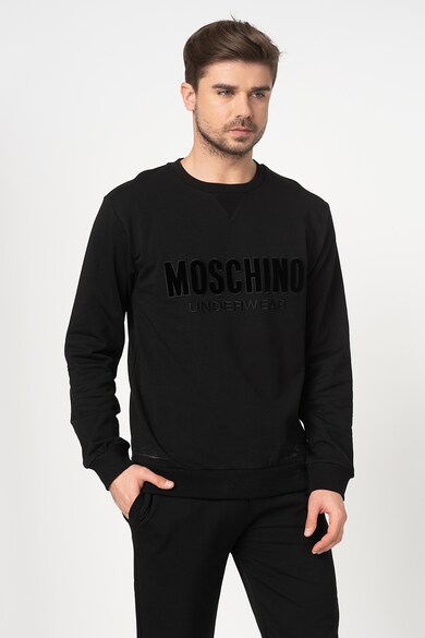 Moschino Bluza sport de casa cu aplicatie logo catifelata Barbati