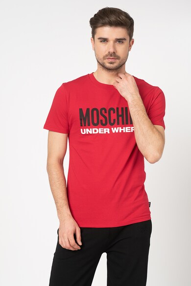 Moschino Tricou de casa cu aplicatie logo cauciucata Barbati