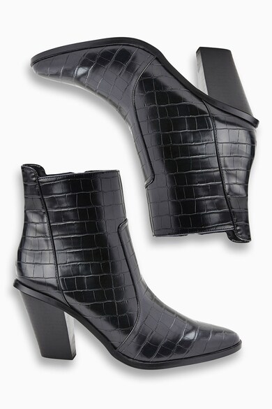 NEXT Botine tip cowboy cu aspect de piele de crocodil Femei