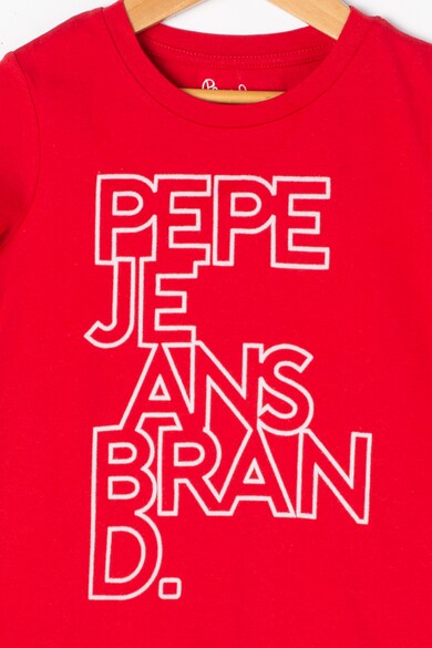 Pepe Jeans London Tениска с кадифени апликации с лого Момчета