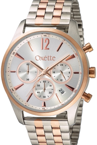 OXETTE Ceas cronograf placat cu aur rose de 18 K Femei