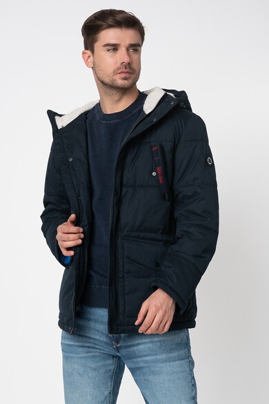 Pepe Jeans London Jacheta parka cu gluga cu captuseala din material teddy Richard Barbati