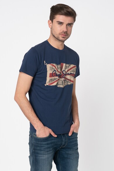 Pepe Jeans London Тениска Flag с лого и стандартна кройка Мъже