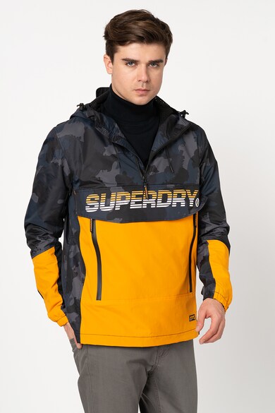 SUPERDRY Jacheta fara inchidere cu imprimeu camuflaj si logo Core Barbati