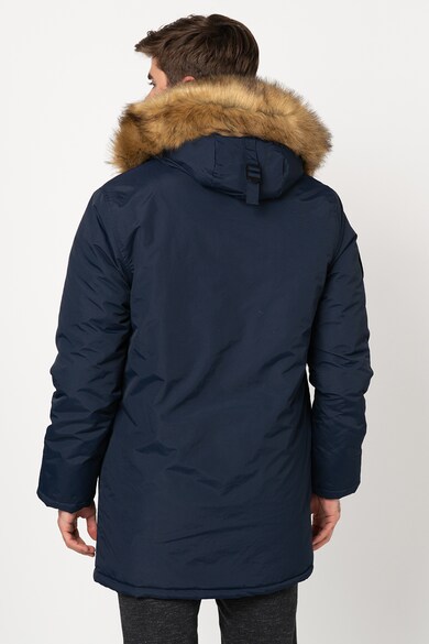 SUPERDRY Jacheta parka cu vatelina si gluga cu captuseala din material teddy Everest Barbati