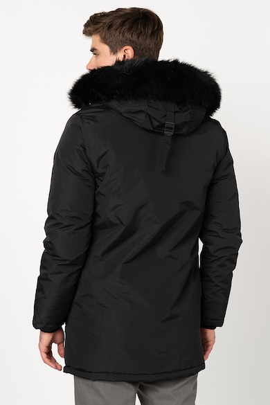 SUPERDRY Jacheta parka cu vatelina si gluga cu captuseala din material teddy Everest Barbati