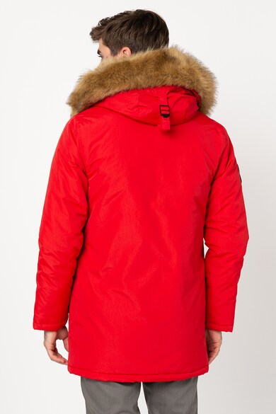 SUPERDRY Jacheta parka cu vatelina si gluga cu captuseala din material teddy Everest Barbati