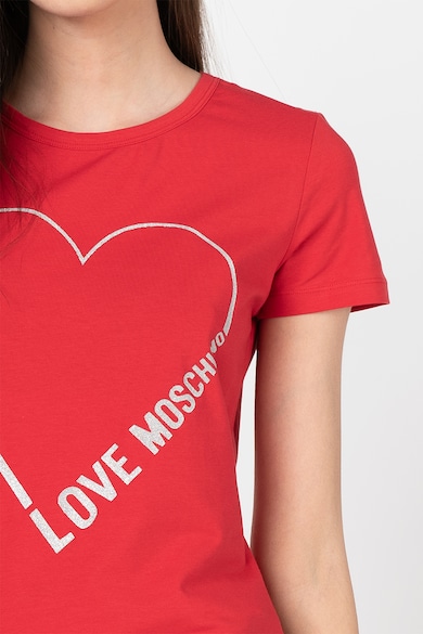 Love Moschino Tricou cu imprimeu logo stralucitor Femei