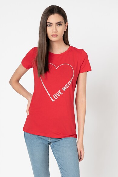 Love Moschino Tricou cu imprimeu logo stralucitor Femei