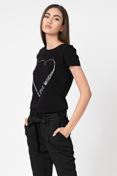 Love Moschino Tricou cu imprimeu logo stralucitor Femei