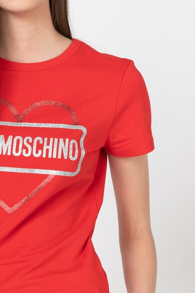 Love Moschino Tricou cu logo stralucitor Femei