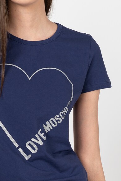 Love Moschino Tricou cu imprimeu logo stralucitor Femei