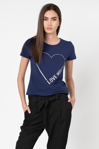 Love Moschino Tricou cu imprimeu logo stralucitor Femei