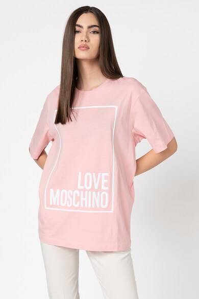 Love Moschino Tricou lejer cu logo contrastant Femei