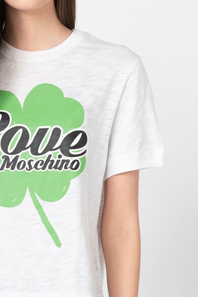 Love Moschino Tricou cu imprimeu logo cauciucat Femei