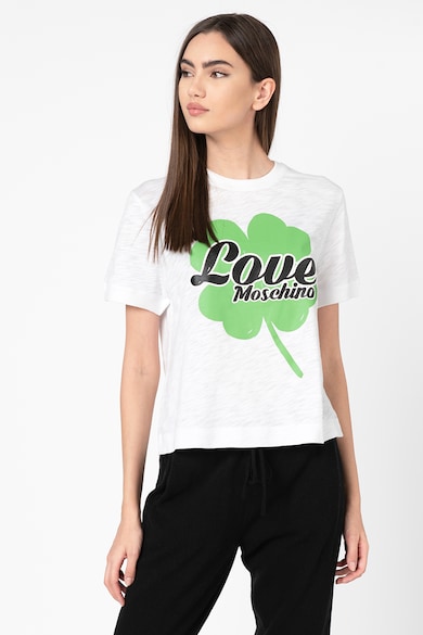 Love Moschino Tricou cu imprimeu logo cauciucat Femei